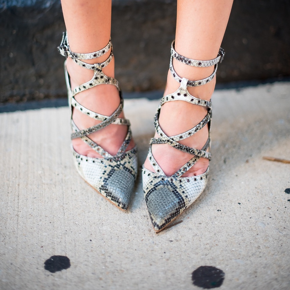 Zara Snake Criss Cross Heels